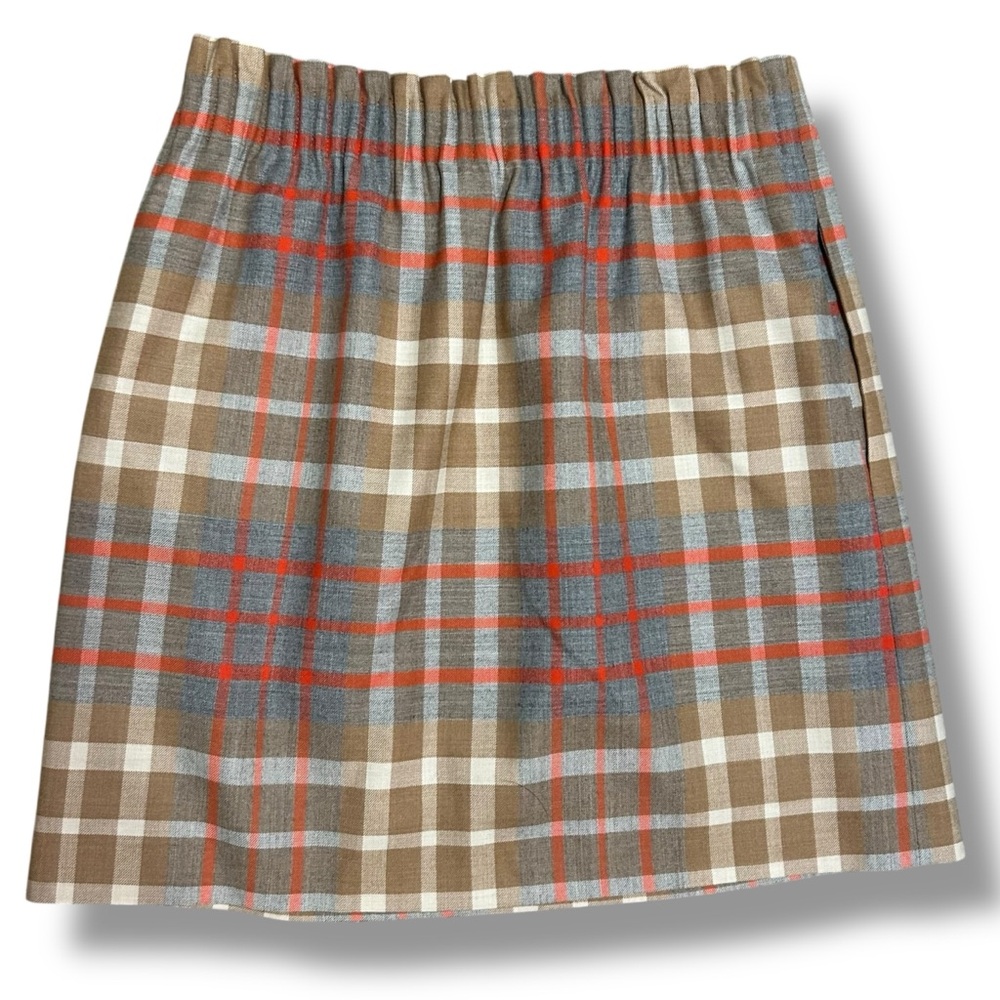J. Crew Plaid Skirt in Tan and Orange Size 00